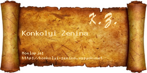 Konkolyi Zenina névjegykártya